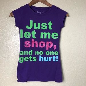 Graphic short sleeve t shirt just let me shop